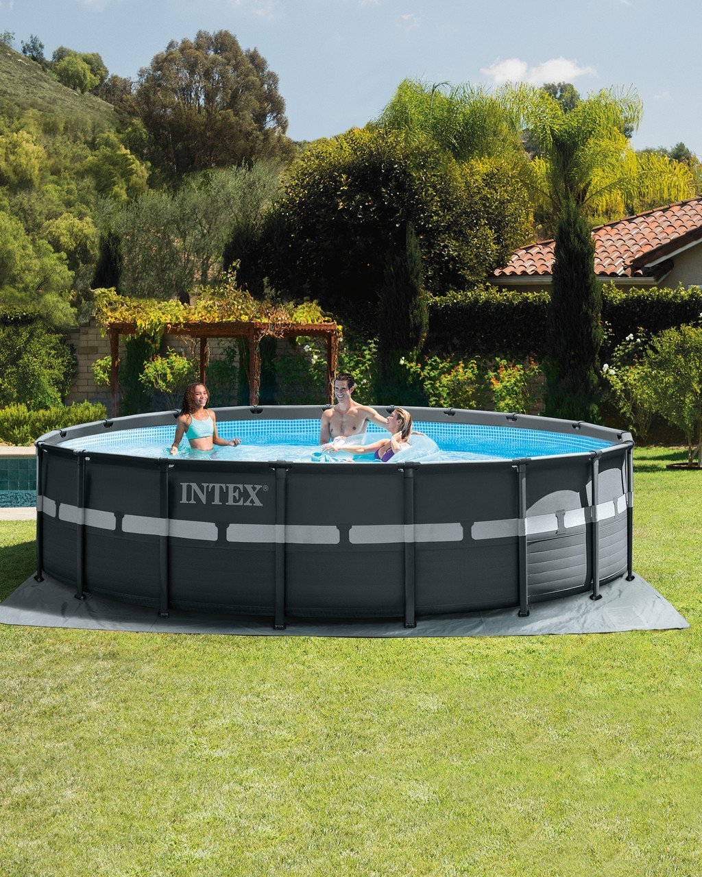 Ultra XTR® Frame Above Ground Pool with Sand Filter Pump – 18′ x 52″