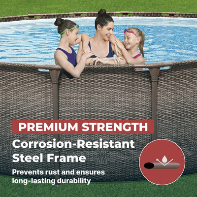 Coleman Power Steel 18 ft. x 48 in. Round Metal Frame Above Ground Pool Set