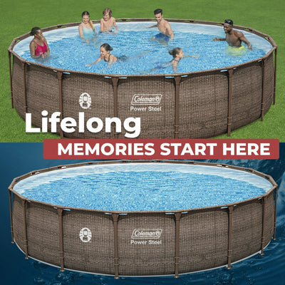 Coleman Power Steel 18 ft. x 48 in. Round Metal Frame Above Ground Pool Set