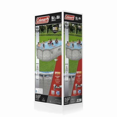 Coleman Power Steel 16′ x 10′ x 42″ Oval Above Ground Pool Set