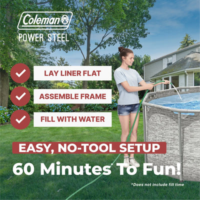 Coleman Power Steel 16′ x 10′ x 42″ Oval Above Ground Pool Set