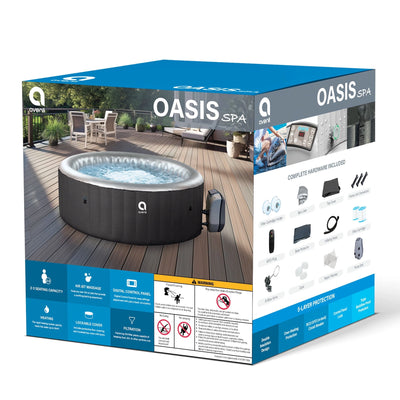 Avenli Oasis 2-3 Person Inflatable Hot Tub Spa + Cover, Rapid Heating up to 104°F, 105 Water Jets, 181 gal Capacity