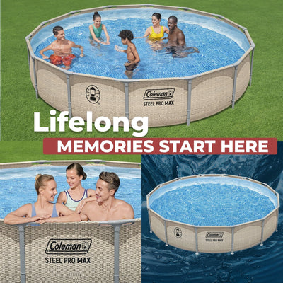 Coleman Steel Pro Max 14′ x 33″ Round Metal Frame Above Ground Pool Set