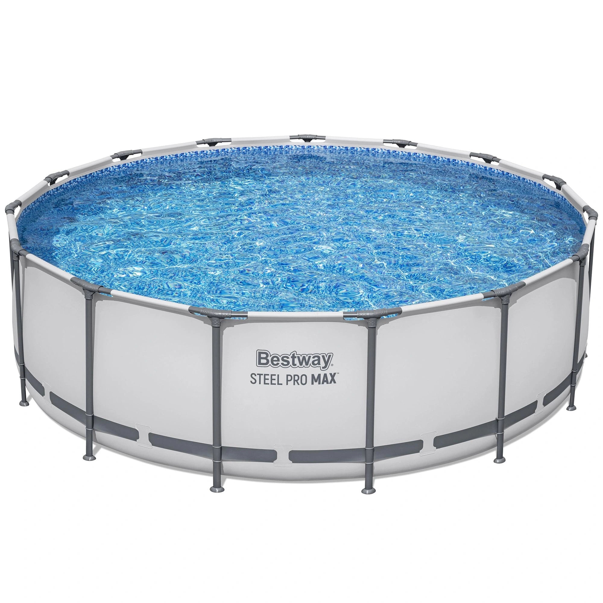 Bestway Steel Pro MAX 15′ x 48″ Prismatic Stone Pool Set| Durable Construction, Easy Assembly, and All-Inclusive Accessories – above ground pool set with filter pump, ladder, and pool cover