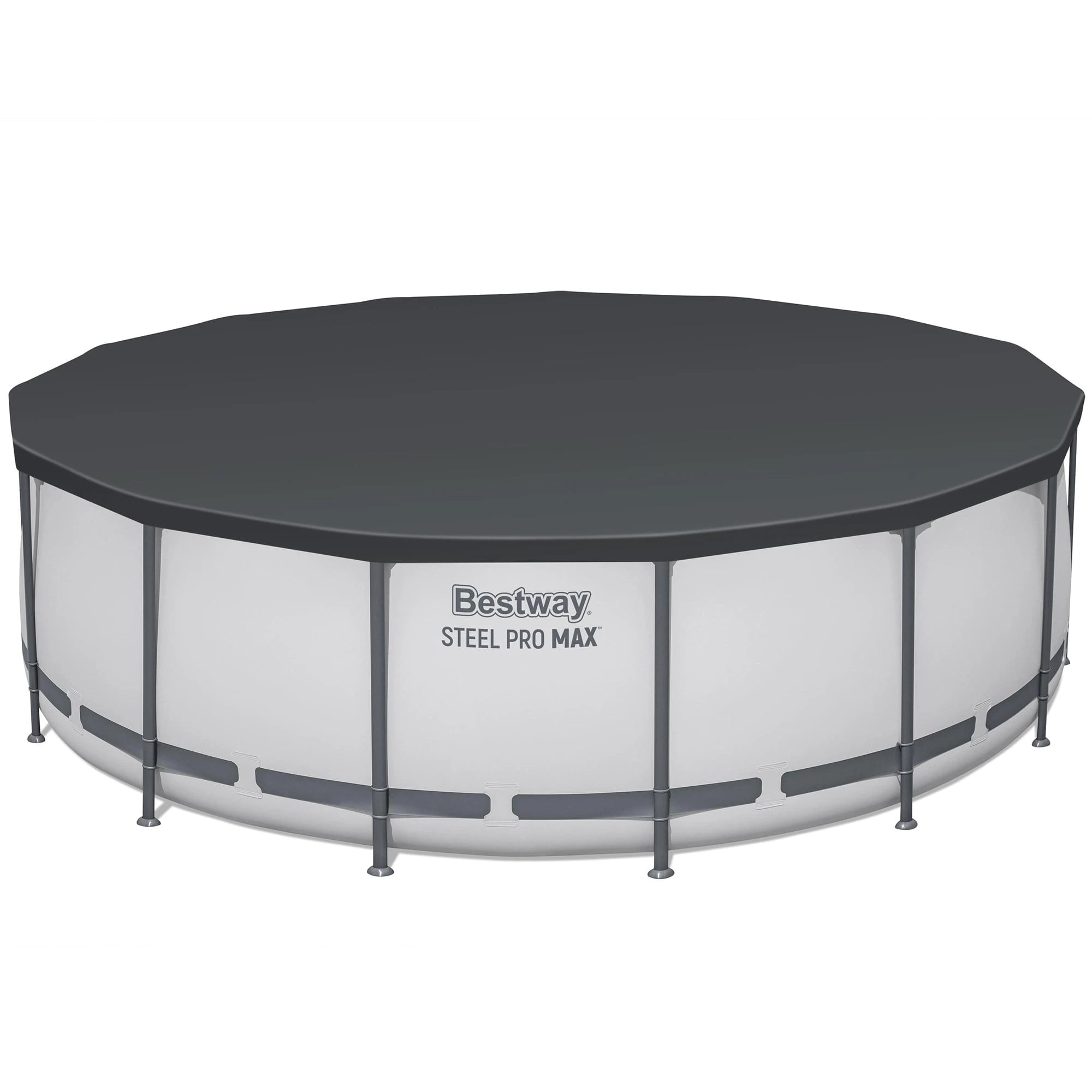 Bestway Steel Pro MAX 15′ x 48″ Prismatic Stone Pool Set| Durable Construction, Easy Assembly, and All-Inclusive Accessories – above ground pool set with filter pump, ladder, and pool cover