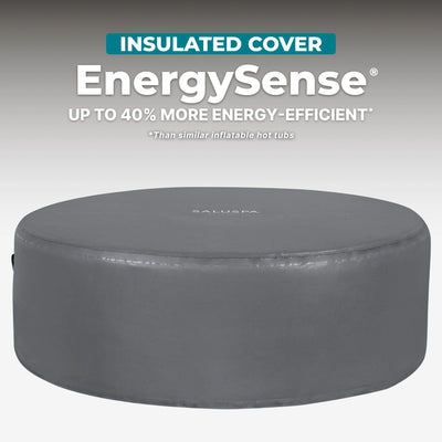 Bestway SaluSpa Hollywood Luxe 4-6 Person Inflatable Hot Tub, Round Energy-Efficient Spa, 77″ x 26″