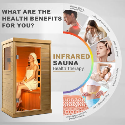 HomeMiYN Far Infrared Wood Sauna Box ,traditional Sauna Room Indoor Home Spa Low-emf Dry Saunas Single Person Spa Canada Hemlock,nature