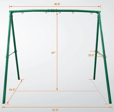 440lbs Extra Large Metal Swing Frame with 5 Hanging Hooks, Heavy Duty A-Frame Swing Stand