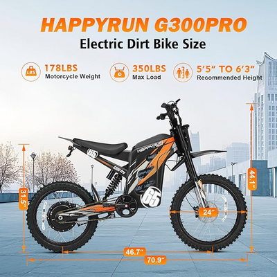 Combo Sale HappyRun G300 Pro Electric Dirt Bike