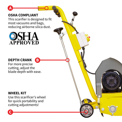 tomahawk power Tomahawk Electric 8 Concrete Scarifier Planer Grinder for Sidewalk Trip Hazard Repair etscar8 + etscar6tcc