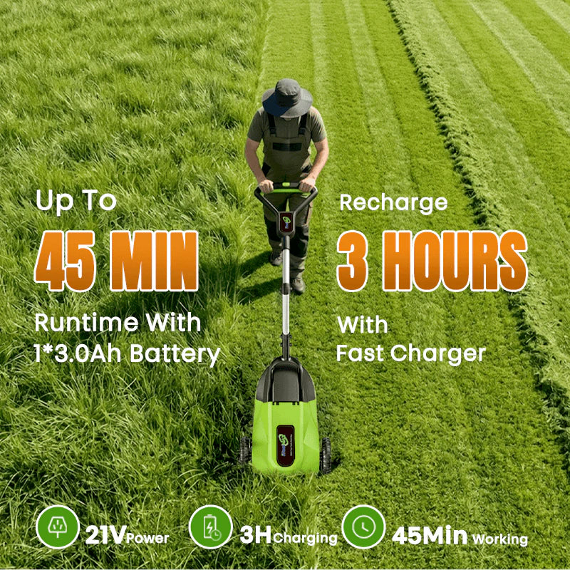 IToolMax 8.7-Inch Small Electric Lawn Mower for Yards & Gardens