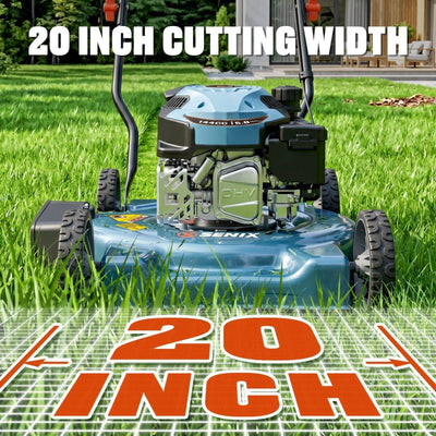 Senix 20″ 144cc 4-Cycle Gas Push Lawn Mower with Side Discharge LSPG-L4