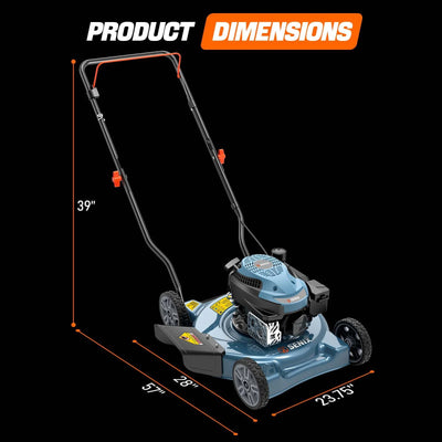 Senix 20″ 144cc 4-Cycle Gas Push Lawn Mower with Side Discharge LSPG-L4