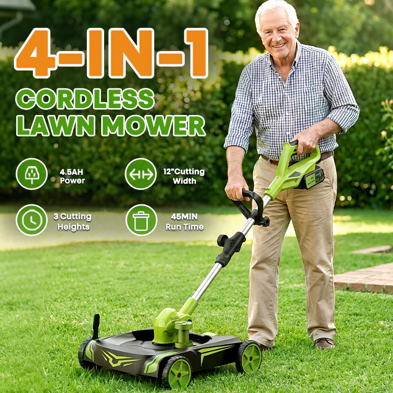 IToolMax 12-Inch Electric Weed Wacker & Eater with Detachable 4-Wheel Base