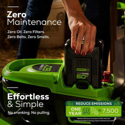 Greenworks 60V 21″ Cordless Brushless Lawn Mower with 5.0Ah Battery & Charger 2531602