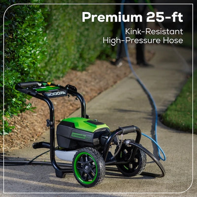 Greenworks 3000-PSI 2.0-GPM Cold Water Electric Pressure washer with 5 Spray Tips