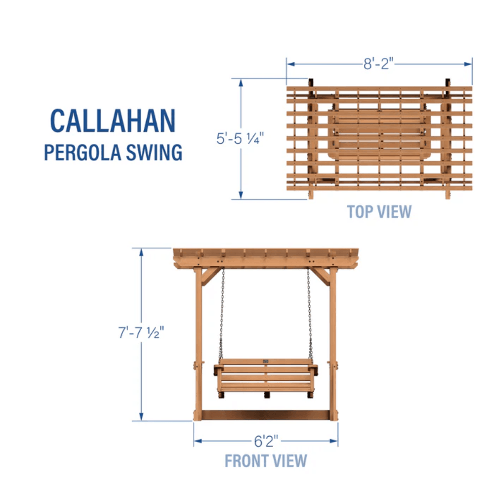 Backyard Discovery Callahan Cedar Wood Outdoor Pergola Swing Bench