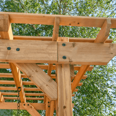 Backyard Discovery Callahan Cedar Wood Outdoor Pergola Swing Bench