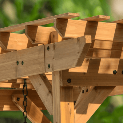 Backyard Discovery Callahan Cedar Wood Outdoor Pergola Swing Bench