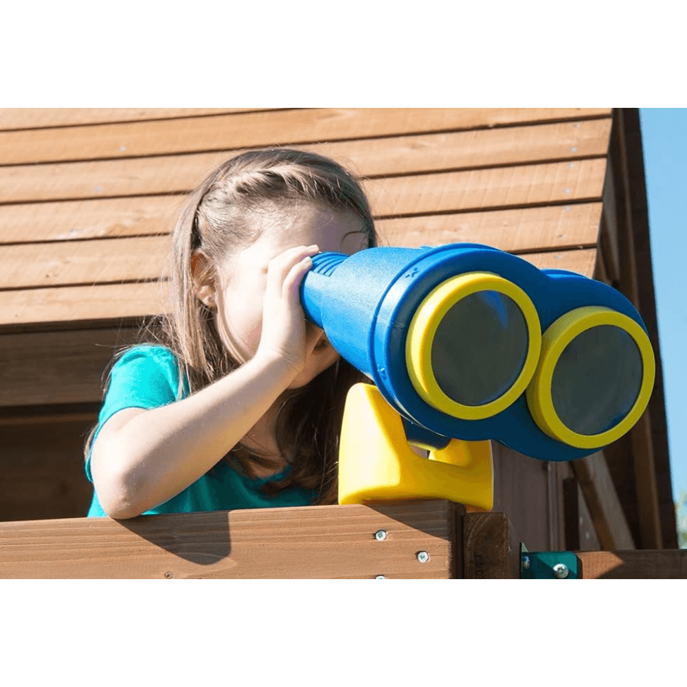 Knightsbridge Plus Complete Wooden Outdoor Playset with Monkey Bars, Slide, Rock Wall and Swing Set Accessories