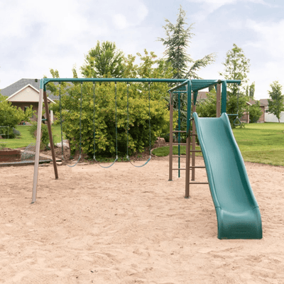 Lifetime Powder Coated Steel Swing Set with 4 Swing(s) , 1 Slide(s)