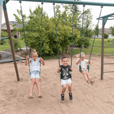Lifetime Powder Coated Steel Swing Set with 4 Swing(s) , 1 Slide(s)
