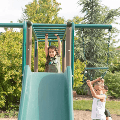 Lifetime Powder Coated Steel Swing Set with 4 Swing(s) , 1 Slide(s)