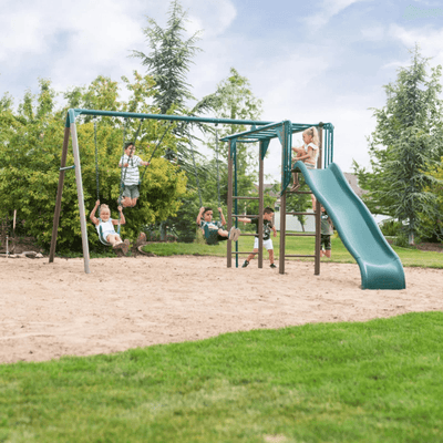 Lifetime Powder Coated Steel Swing Set with 4 Swing(s) , 1 Slide(s)