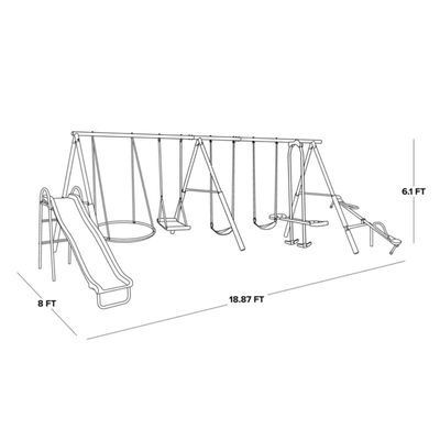 Sportspower Super 10 Metal Swing Set with Lifetime Warranty on Blow Molded Slide