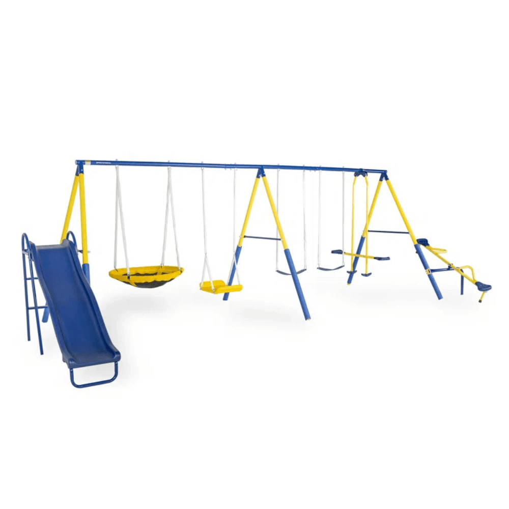 Sportspower Super 10 Metal Swing Set with Lifetime Warranty on Blow Molded Slide