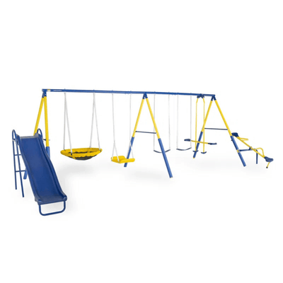 Sportspower Super 10 Metal Swing Set with Lifetime Warranty on Blow Molded Slide