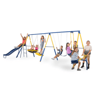 Sportspower Super 10 Metal Swing Set with Lifetime Warranty on Blow Molded Slide