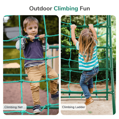 Swing Sets with Saucer Swing,Belt Swing,Trapeze Bar,Climbing Rope,Climbing Ladder