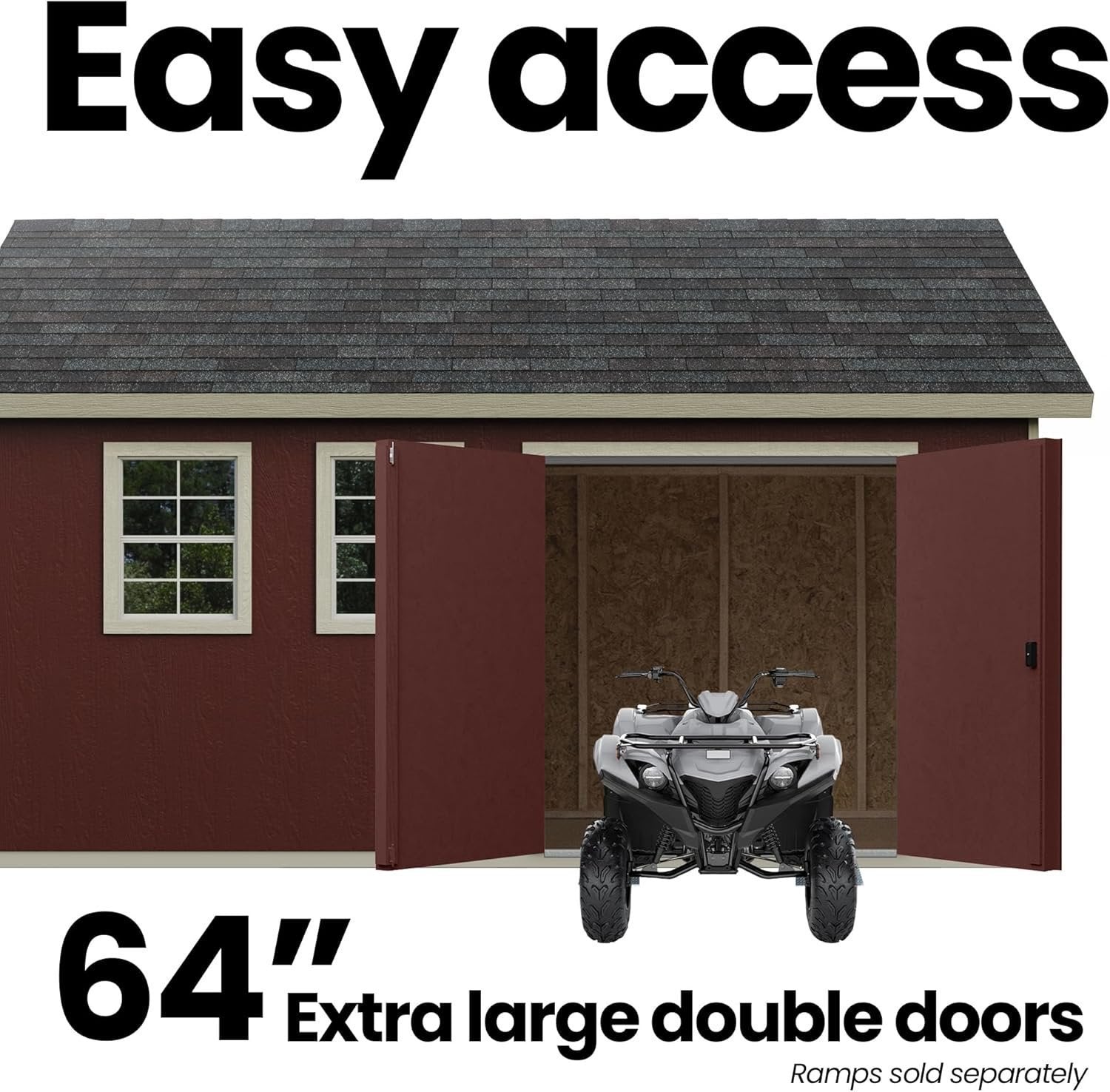 Handy Home Products Scarsdale 12×16 Do-it-Yourself Wooden Storage Shed with Floor