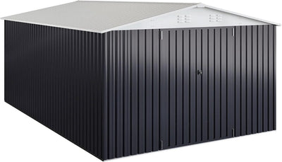 Patiowell 10 ft. W x 12 ft. D Size Upgrade Metal Storage Shed (119 sq. ft.)