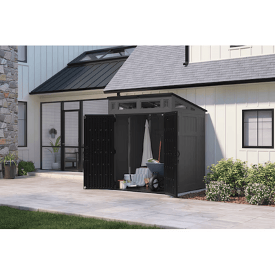 Suncast 6-Feet x 4-Feet Modernist Lean-to Resin Storage Shed (Floor Included) in Gray | BMS6583T
