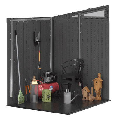 Suncast 6-Feet x 4-Feet Modernist Lean-to Resin Storage Shed (Floor Included) in Gray | BMS6583T