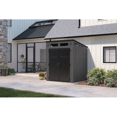 Suncast 6-Feet x 4-Feet Modernist Lean-to Resin Storage Shed (Floor Included) in Gray | BMS6583T