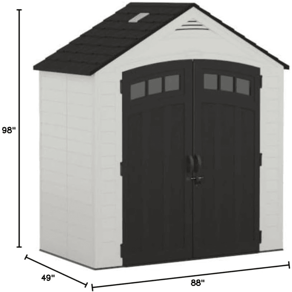 Suncast Vista 7 ft. x 4 ft. Resin Standard Modern Storage Shed with Floor Kit