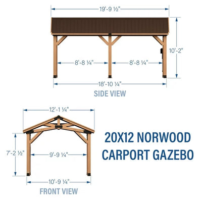 Backyard Discovery 20′ x 12′ Norwood Carport Gazebo